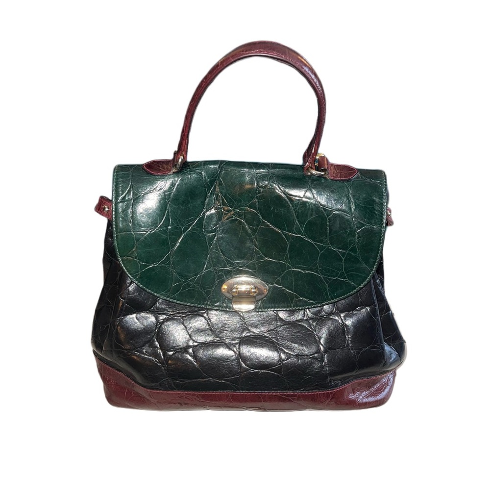 FURLA vintage crossbody purse genuine leather convertible strap made in Italy